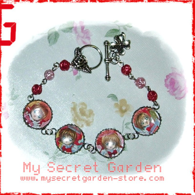 Cardcaptor Sakura カードキャプターさくら Sakura Kinomoto anime Cabochon Bracelet  Cardcaptor Sakura カードキャプターさくら Sakura Kinomoto anime Cabochon Bracelet